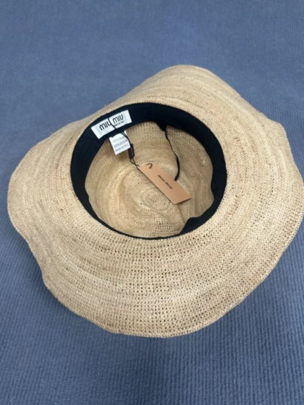 Miu Miu Natural Straw Hat with Red Braided Trim - Picture 5 of 5